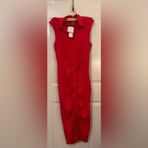 Zara Red Button-Down Dress